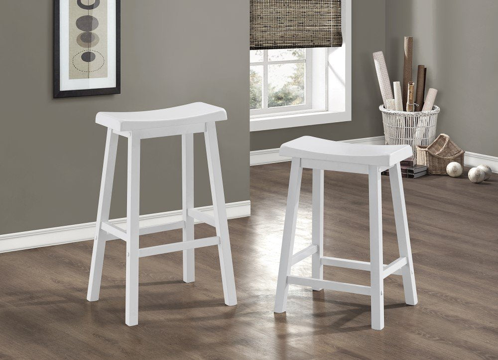 BARSTOOL - 2PCS / 29'H / WHITE SADDLE SEAT