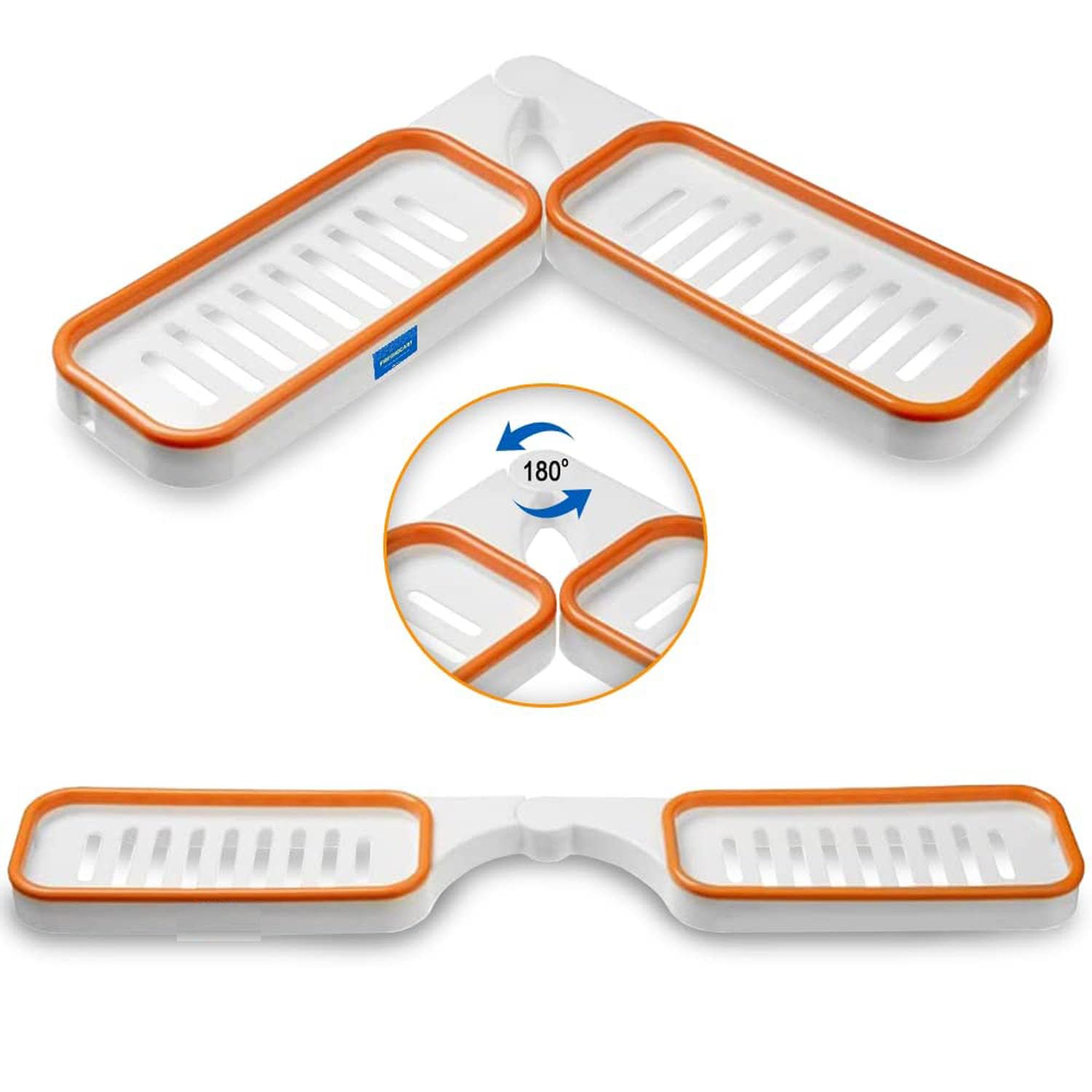 Boniry Multipurpose Adhesive Foldable Corner Shelf, Abs Plastic Bathroom Shelf For Wall Mounted Storage Rack No Drilling Basket 
