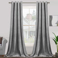 SMILETIME Grey 120 in Long Velvet Curtains with Grommet, Thermal Insulated Super Soft Privacy Noise Reducing Light Blocking Velv