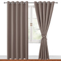 Hiasan Blackout Curtains For Bedroom, 60 X 84 Inches Long - Thermal Insulated & Light Blocking Window Curtains For Living Room/Kids Room, 2 Drape Panels Sewn With Tiebacks, Tan