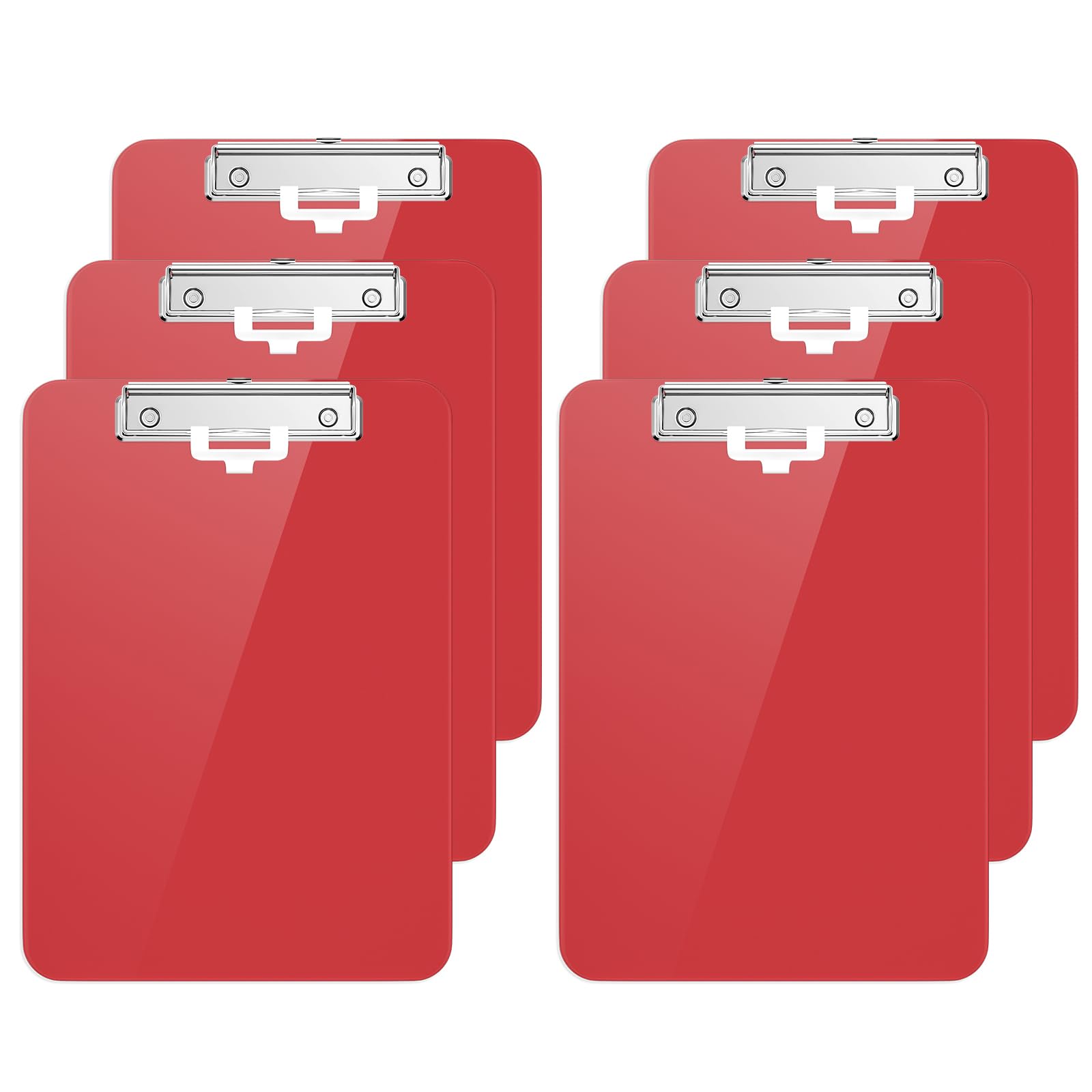 Hongri Plastic Clipboards Set Of 6, Red Clipboard Standard A4 Letter Size Clipboards For Nurses, Students And Office, Clipboard