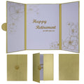Large Retirement Card for Man Woman, Gold Happy Retirement Gifts - Guest Book Alternative, Happy Farewell Party Decorations Sign