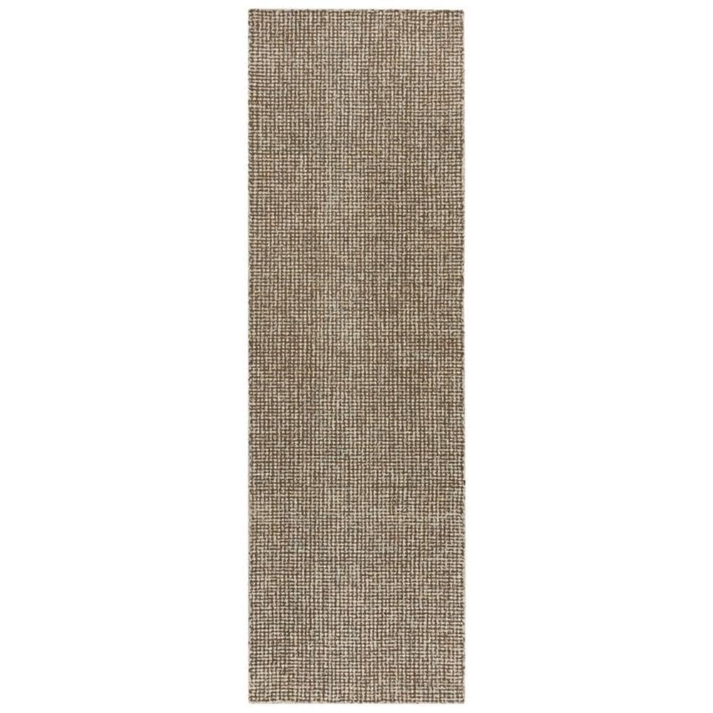 Overstock Alora Decor London 2'6&quot; X 10' Solid Brown/Gray/Rust/Blue Hand-Tufted Area Rug