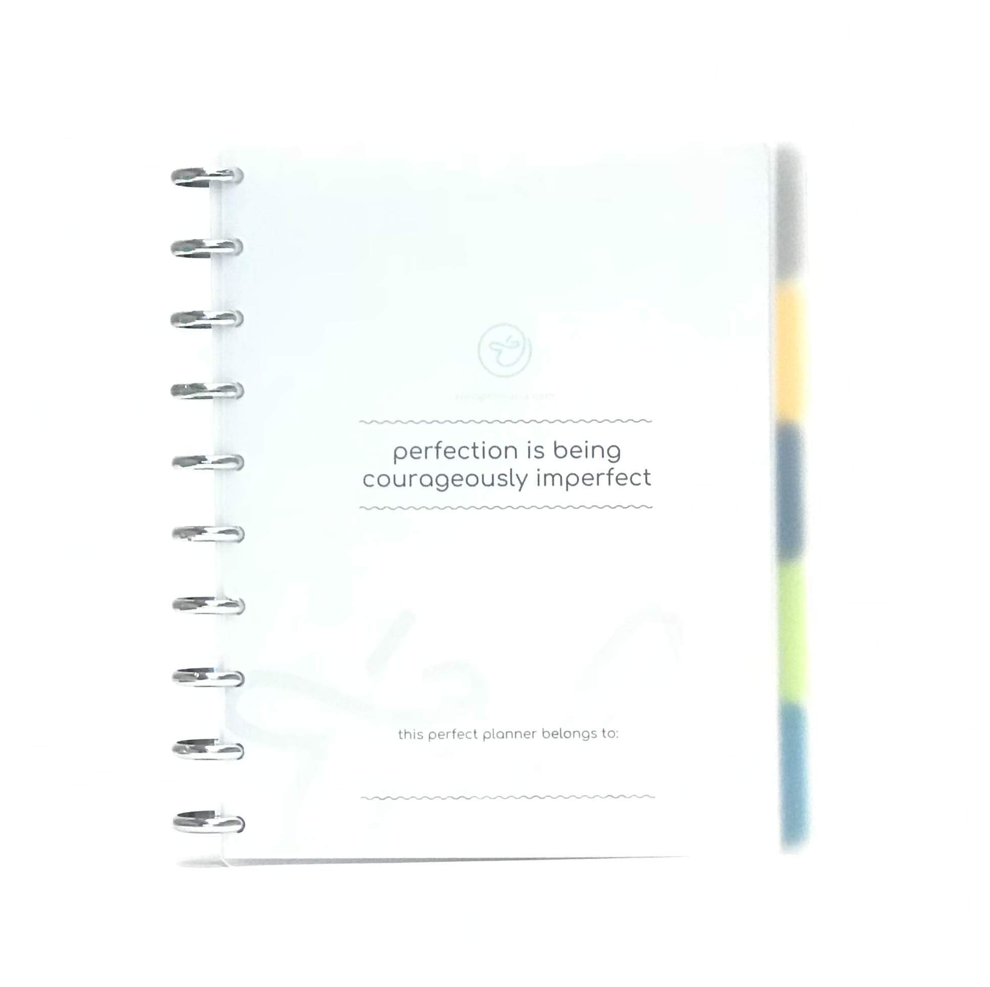 Talia Discbound Notebooks, Planner, Customizable, (Yclear W/Silver Discs, Midsize (7.5In X 9.75In))