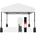 Best Choice Products 8x8ft Pop Up Canopy Tent, Outdoor Shade, 1 Person 1 Minute Set Up, Carry Case, 4 Weight Bags - White