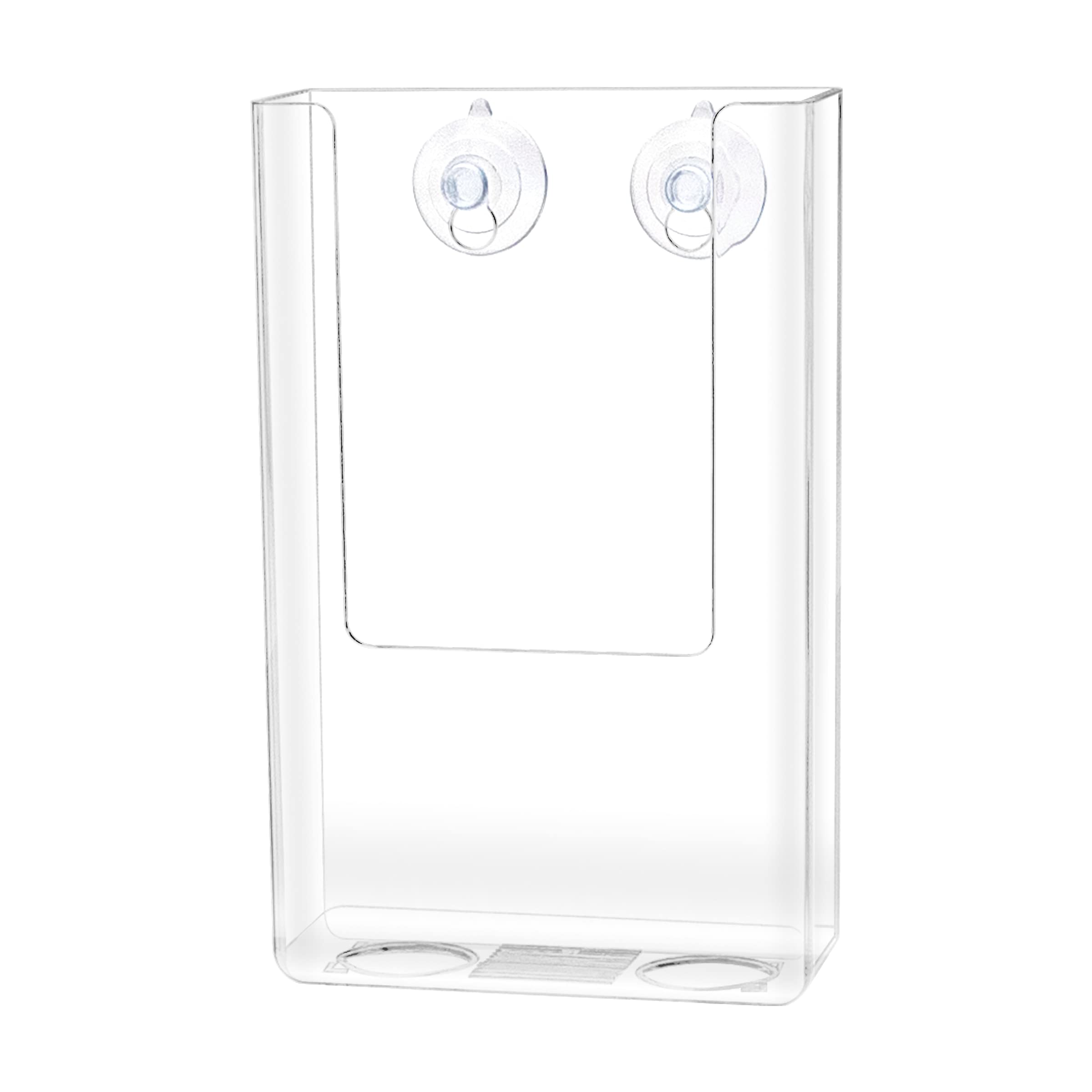 Suction Cup Tri Fold Holder Brochure Bin For 4 Inch Pamphlets Maps Or Menus Clear Acrylic Holds Folded Printed Media And Attache