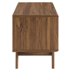 Modway Envision Mid-Century Modern 37" Vinyl Record Display Stand, 37 Inch, Walnut White