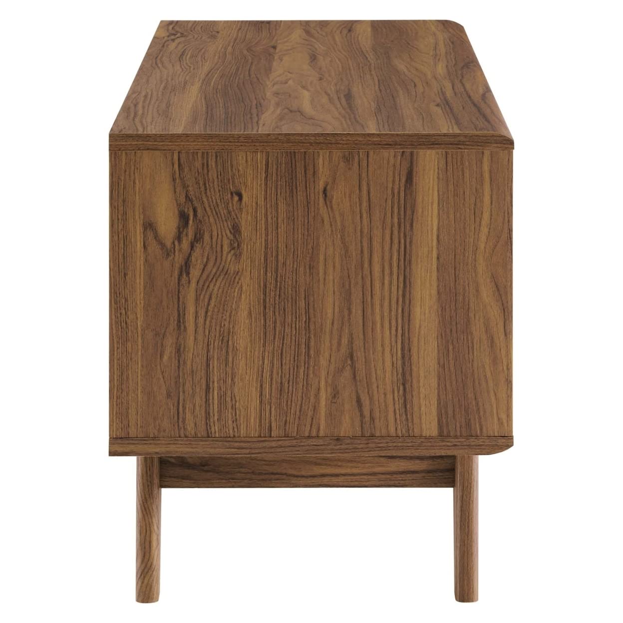 Modway Envision Mid-Century Modern 37" Vinyl Record Display Stand, 37 Inch, Walnut White