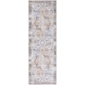 SAFAVIEH Tucson Collection Runner Rug - 26 x 16, Beige & Grey, Persian Design, Non-Shedding Machine Washable & Slip Resistant 