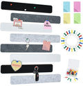 Vuzvuv 8Pcs Black White Grey Cork Board Bar Strips With 50 Pushpins & Sticky Notes, Self-Adhesive Bulletin Board Strips No Damag