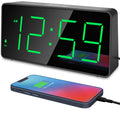 Peakeep Digital Clock, Alarm Clock for Bedrooms with USB Charger Port - Large Big Numbers 5 Brightness for Seniors, Battery Back