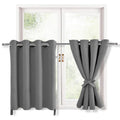 Hiasan Rv Blackout Curtains For Bedroom, 52 X 30 Inches Long - Thermal Insulated & Light Blocking Window Curtains For Living Room, 2 Drape Panels Sewn With Tiebacks, Light Grey