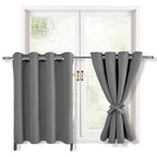 Hiasan Rv Blackout Curtains For Bedroom, 52 X 30 Inches Long - Thermal Insulated & Light Blocking Window Curtains For Living Room, 2 Drape Panels Sewn With Tiebacks, Light Grey