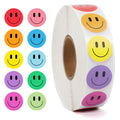 Wercokt 2000PCS Happy Face Stickers, 1 Inch, 10 Colors, Stickers for Kids Reward, Water Bottle Smiling Stickers, for Student Pla