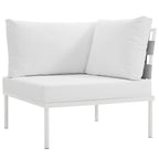 Modway Harmony Outdoor Patio Aluminum, Corner Sofa, White Beige