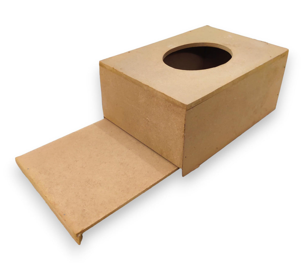 RIA Studio MDF DIY Rectangle Tissue Paper Holder Box with Sliding Loader Plate for Decoration, Resin Art & Craft