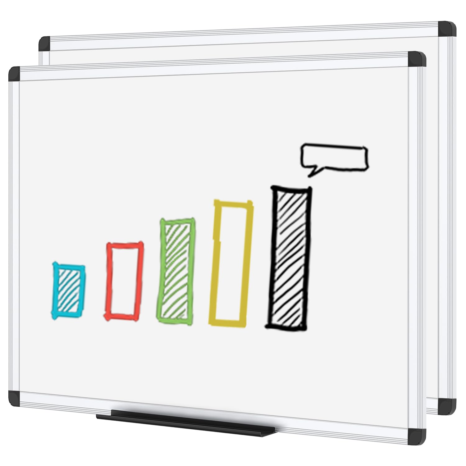 Viz-Pro Dry Erase Board/Whiteboard, Non-Magnetic, Pack Of 2, 36 X 24 Inches, Wall Mounted Board For School Office And Home