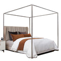 VELSKUD Canopy Bed Frame, Thicken Stainless Steel Bed Canopy Frame, Bed Post Poles 4 Corner Canopy for Metal Bed Mosquito Bed Po