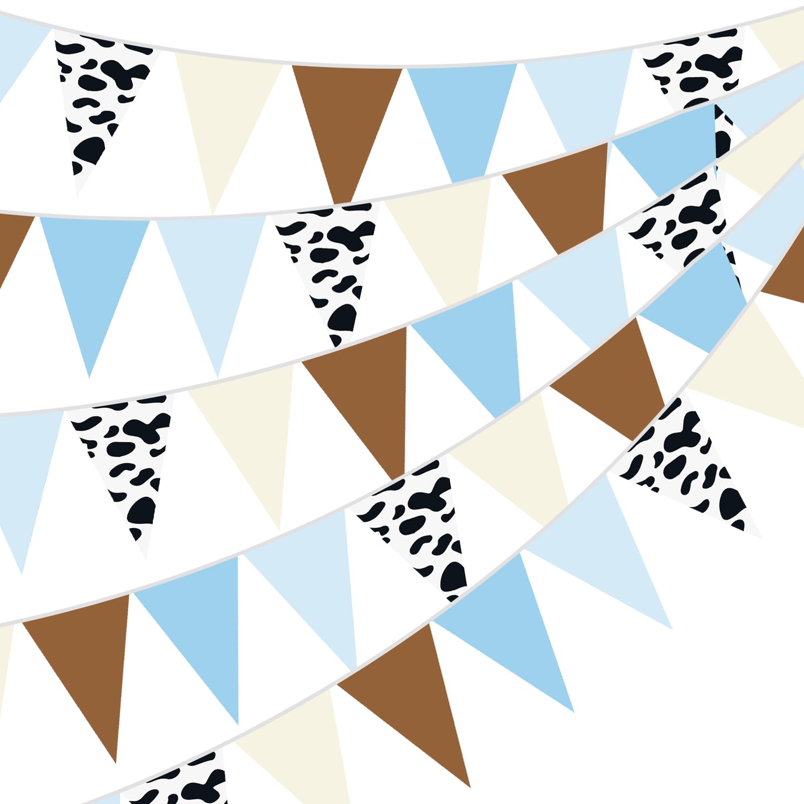 Pasimy 5 Pcs Western Cowboy Party Decorations Cowboy Triangle Flag Banner Western Pennant Banner Wild West Rodeo Decor Bunting f