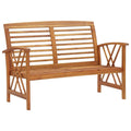 vidaXL Patio Bench 46.9", Retro Style Garden Seating, Solid Acacia Wood Construction, Easy Maintenance, DIY Assembly, Suitable for Decks, Balcony, and Lawns, Brown