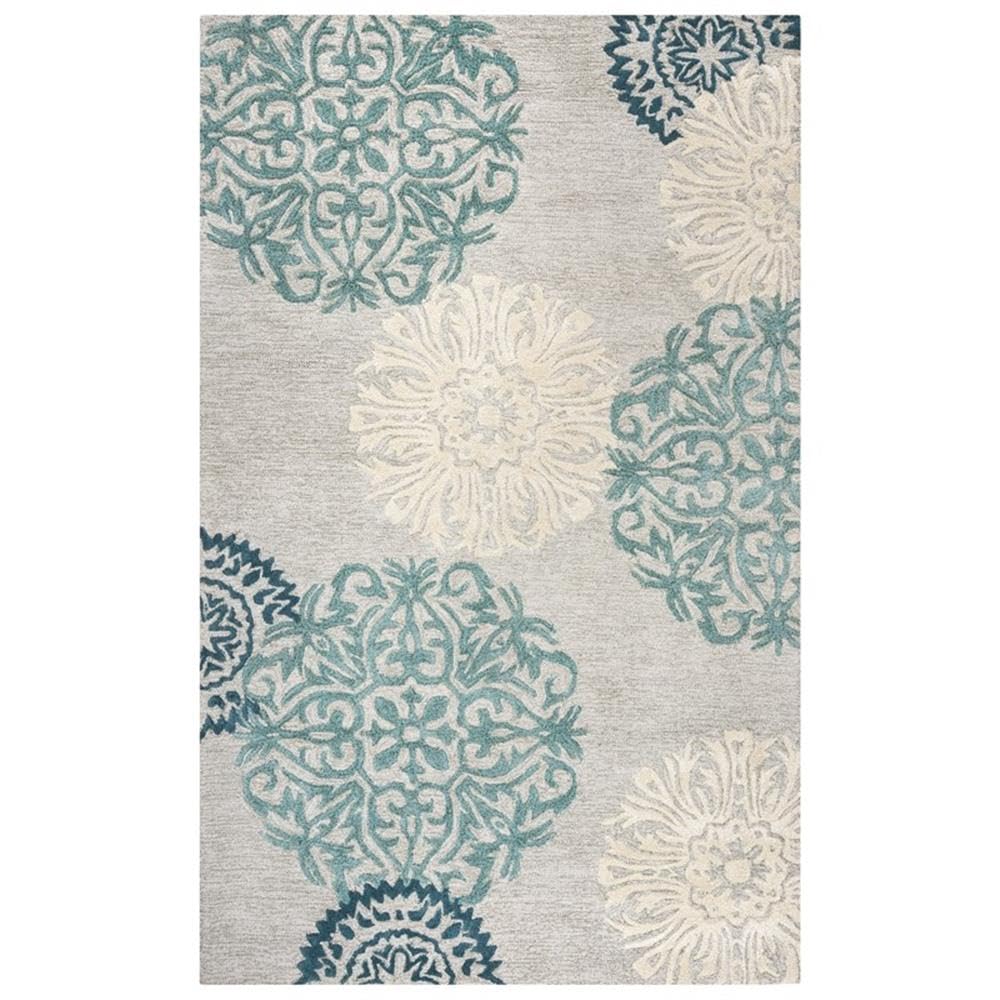 Rizzy Home Alora Decor Charming 9' X 12' Medallion Blue/Gray/Rust/Blue Hand-Tufted Area Rug