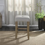 Acme Charnell Faux Leather Counter Height Stool in Gray and Oak Set of 2