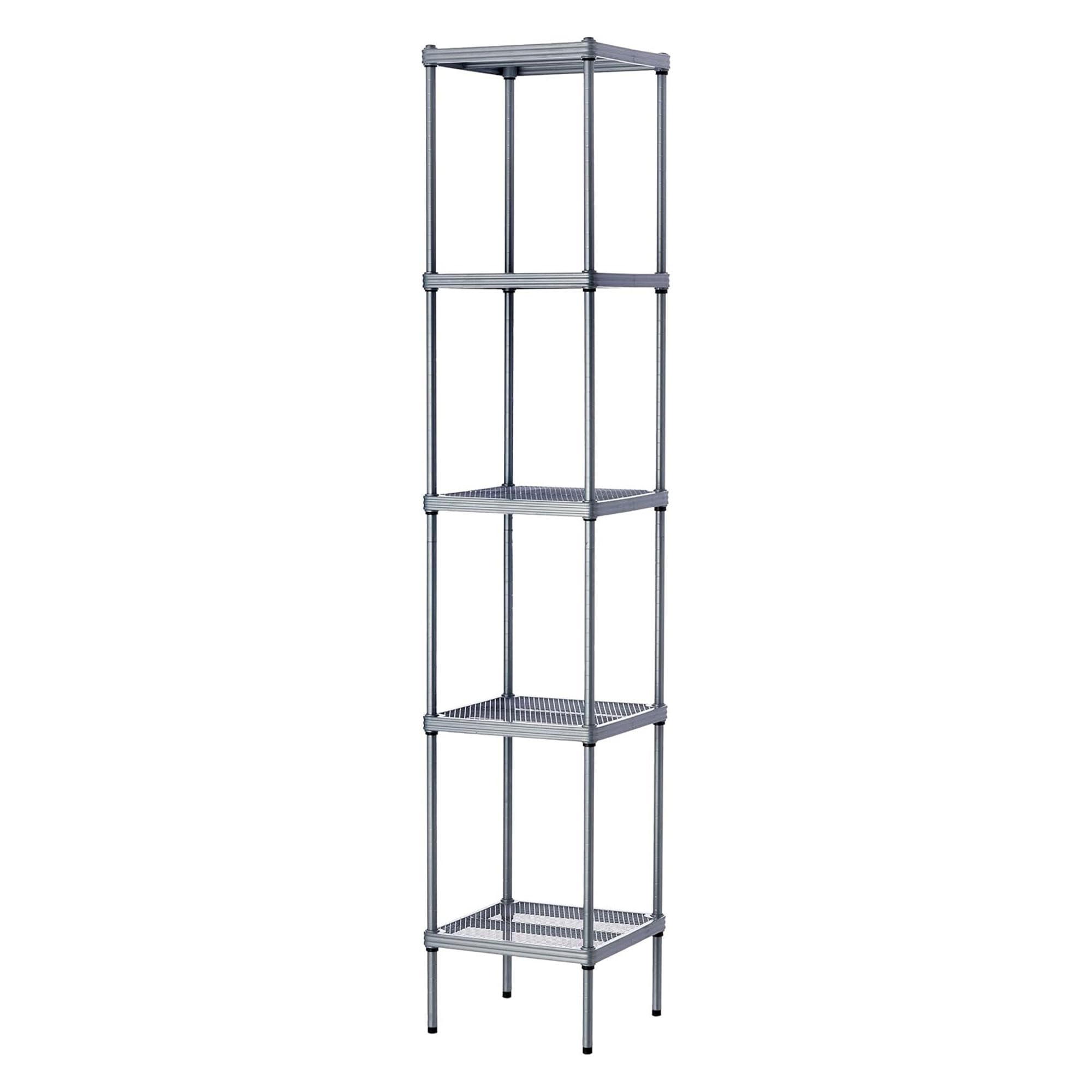 Design Ideas MeshWorks 5 Tier Full-Size Metal Storage Shelving Unit Tower for Kitchen, Office and Garage Organization, 13.8    x