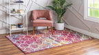 Unique Loom Trellis Frieze Collection Area Rug - Rounded (2' X 3', Multi/ Black)