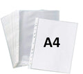 True-Ally 50 Pcs 100 Micron Transparent Document Sleeves, Leaf Sheet Clear Certificates/Waterproof Sheet Protectors 11 Holes Pun
