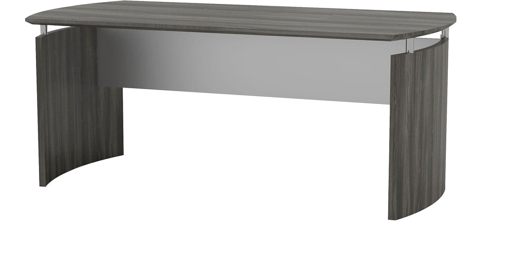 Mayline MND72LGS Medina Curved End Desk, 72"W, Gray Steel Laminate