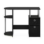 Furinno Jaya Simplistic Computer Study Desk, Americano/Chrome/Black