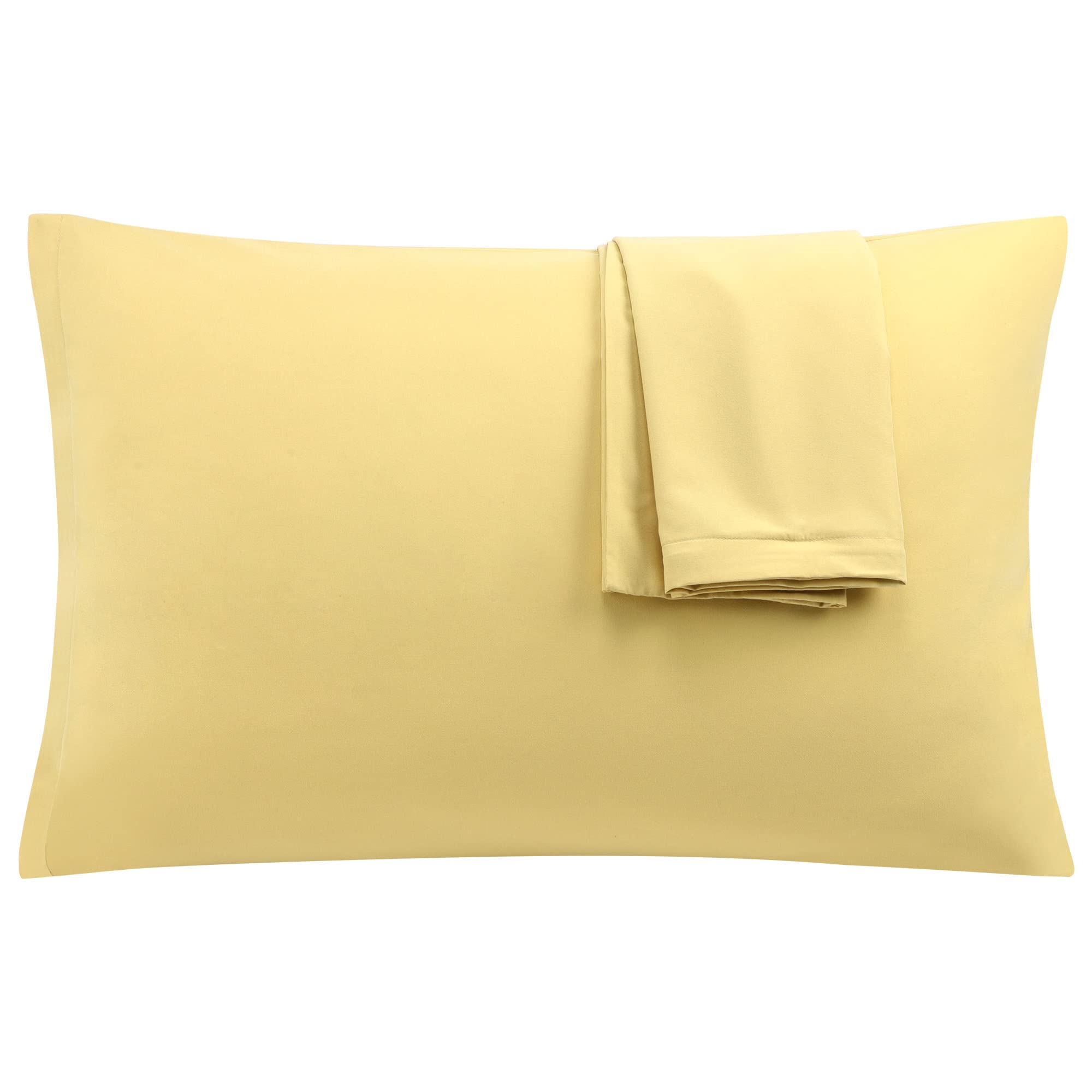 Uxcell 2 Pack Pillow Cases Soft 1800 Series Microfiber Pillowcases Set With Zipper Queen(20'X30') Gold