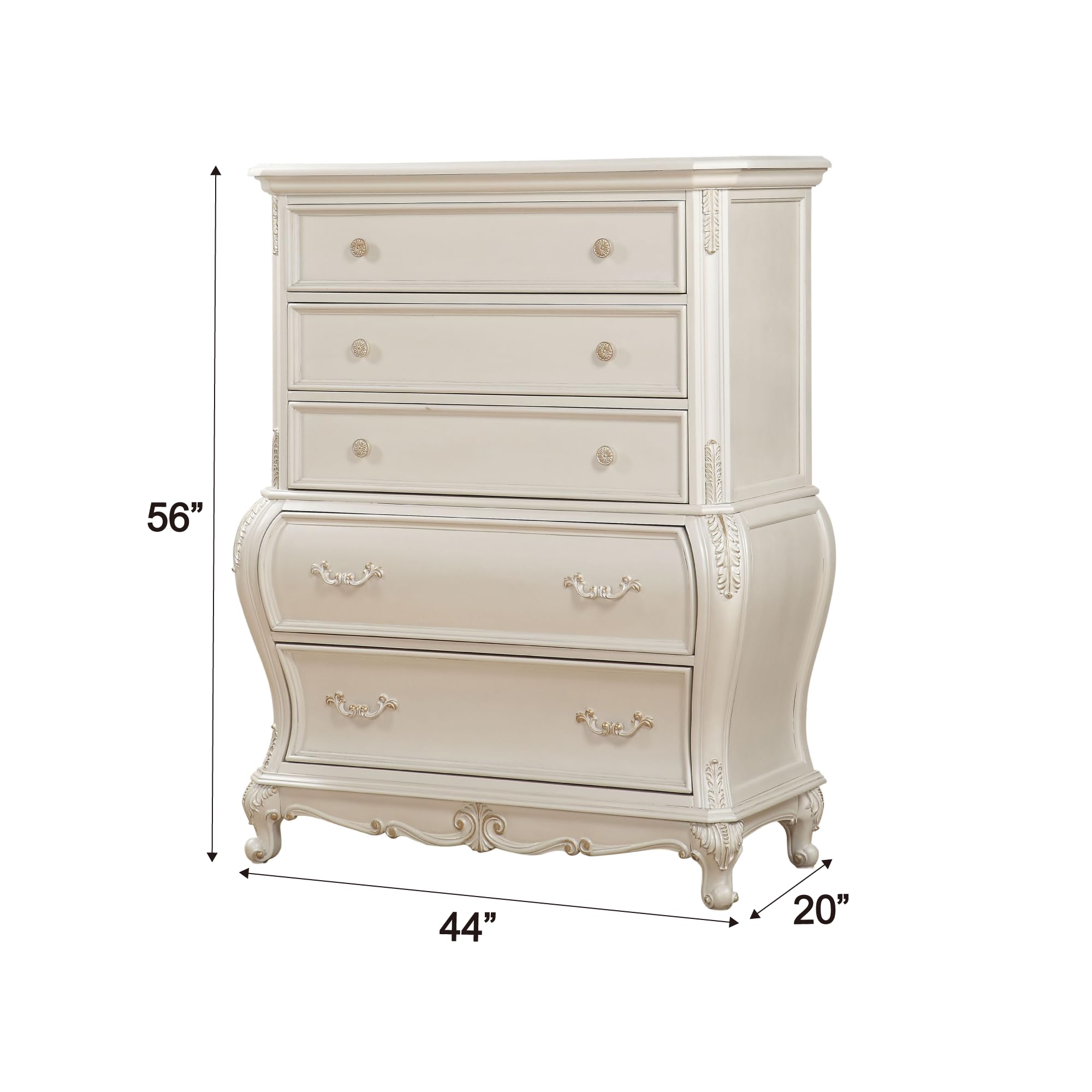 ACME Chantelle Chest (no granite top) - 23546 - Pearl White