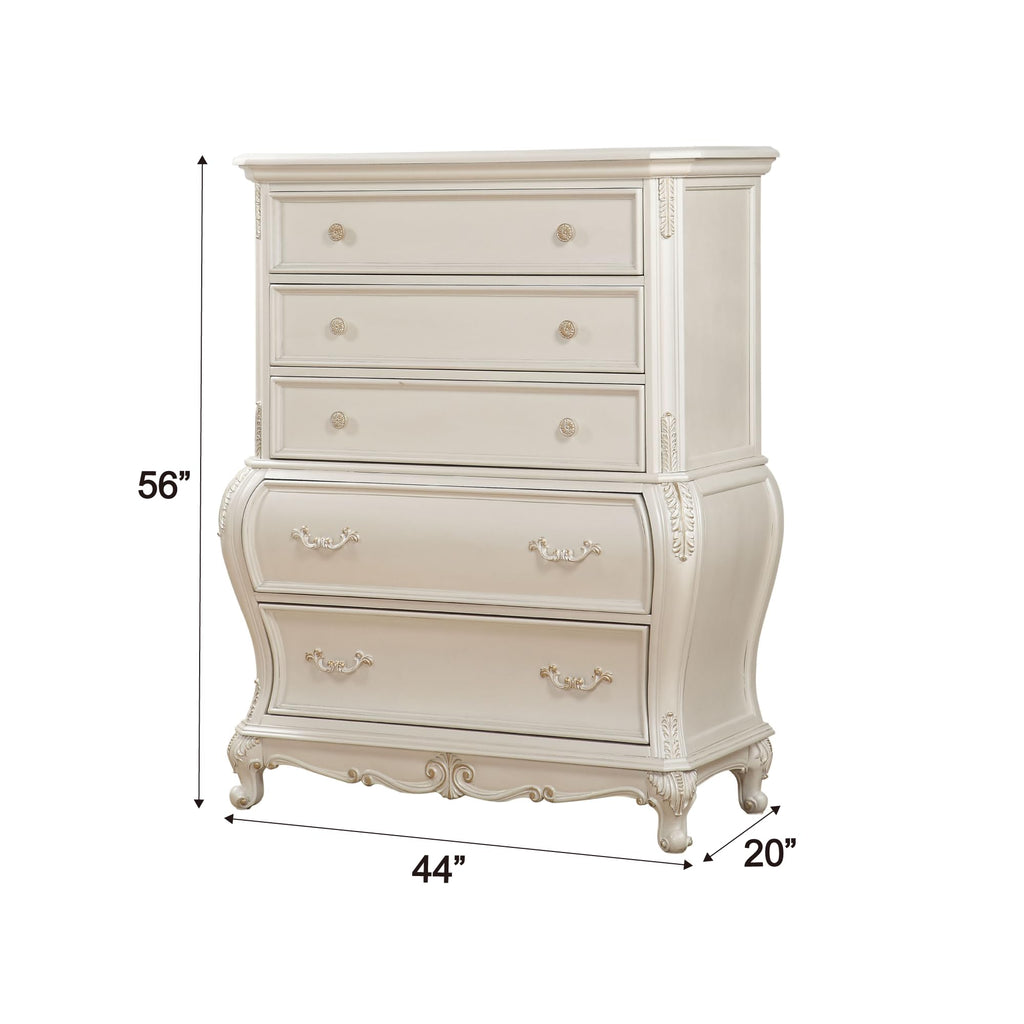 ACME Chantelle Chest (no granite top) - 23546 - Pearl White