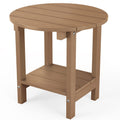 Mximu Round Outdoor Side Table Adirondack Tables 18 Inch Chairside End Tables With Storage Shelf, 2-Tier Plastic Patio Side Table For Balcony Backyard Lawn