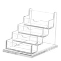 Niubee Clear Business Cards Holders 4 Tier Acrylic Card Holder For Business Cards, 4 Slots Business Card Display For Desk Counte