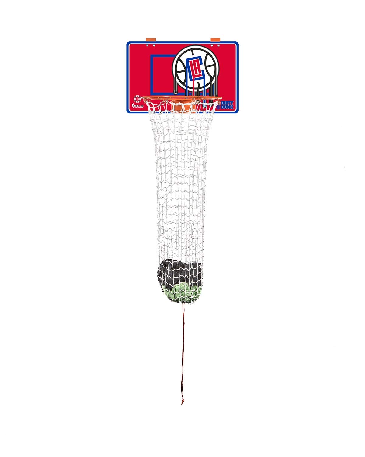 The Dunk Collection Dirty Dunk Basketball Hoop Laundry Hamper - Los Angeles Clippers, NBA, Red/Blue
