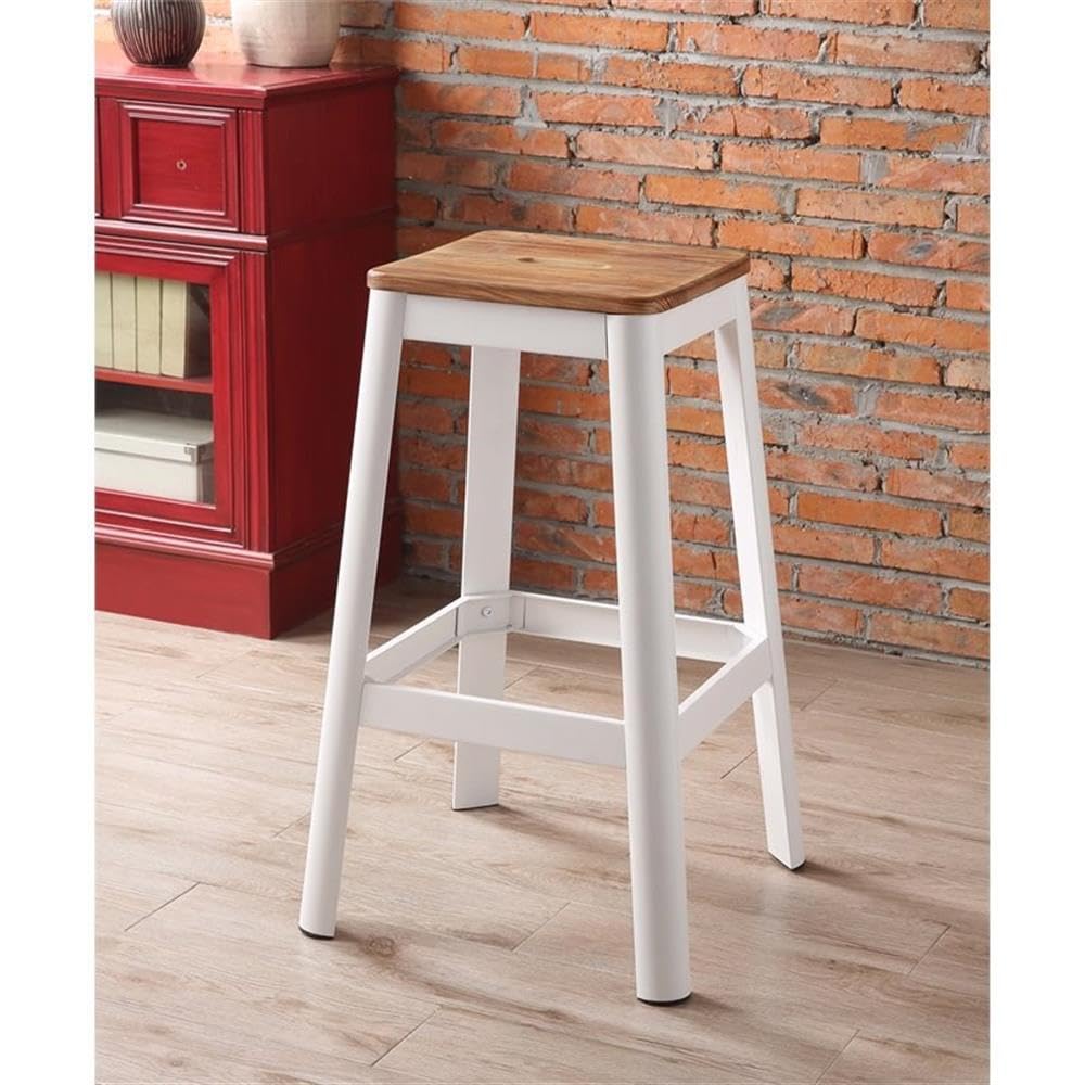 Acme Jacotte Bar Stool in Natural and White