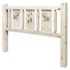 Montana Woodworks Homestead Collection Full Headboard w/Laser Engraved Elk Design, Ready to Finish