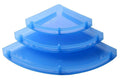 SVM Products Unbreakable Corner Shelf Blue for Bathroom and Kitchen Shelves (Pack of 3, Plastic, Medium)