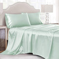 Cobedzy 4 Piece Luxury Satin King Size Sheets, Mint Green Satin Sheet Set, Soft Silky Bed Sheets King Set With 1 Deep Pocket Fit
