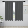 Easy-Going Rod Pocket Blackout Curtains For Bedroom, Room Darkening Window Curtains For Living Room, Thermal Insulated Noise Reduction Solid Window Drapes, 2 Panels(34X63 In, Grey)