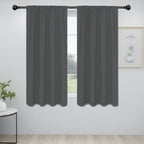 Easy-Going Rod Pocket Blackout Curtains For Bedroom, Room Darkening Window Curtains For Living Room, Thermal Insulated Noise Reduction Solid Window Drapes, 2 Panels(34X63 In, Grey)