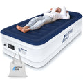 Active Era Luxury Twin Size Air Mattress (Single) - Elevated Inflatable Twin Air Bed, Electric Built-In Pump, Raised Pillow & St