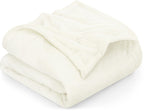 Utopia Bedding Fleece Blanket King Size Ivory 300Gsm Luxury Fuzzy Soft Anti-Static Microfiber Bed Blanket (90X102 Inches)
