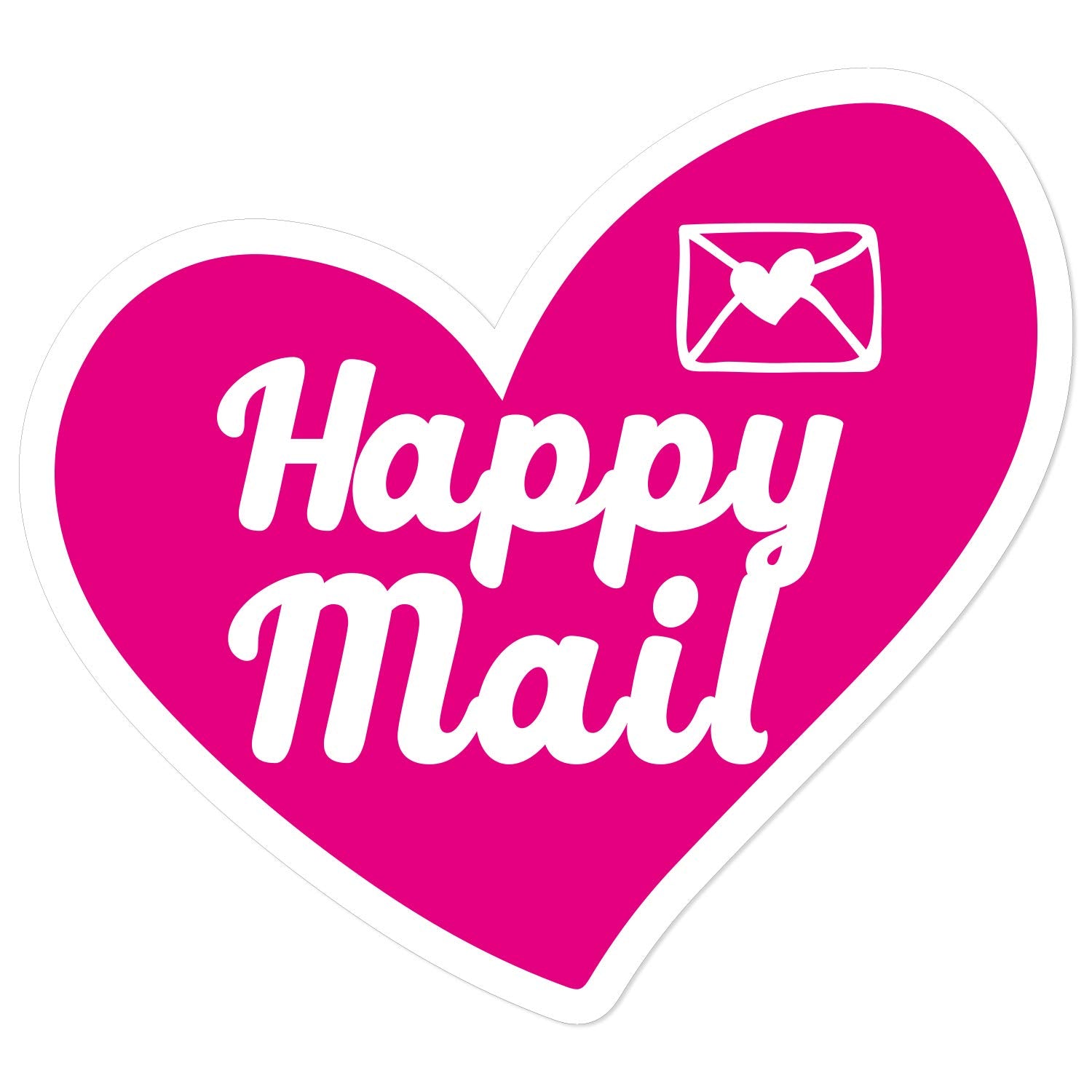 Muminglong 1.5 Inch Happy Mail Pink Love Stickers, Small Shop Stickers, Thank You Sticker,Small Business, Packaging Sticker, 500