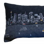 HomeRoots Grey 35' Black Sydney Nighttime Skyline Lumbar Decorative Pillow