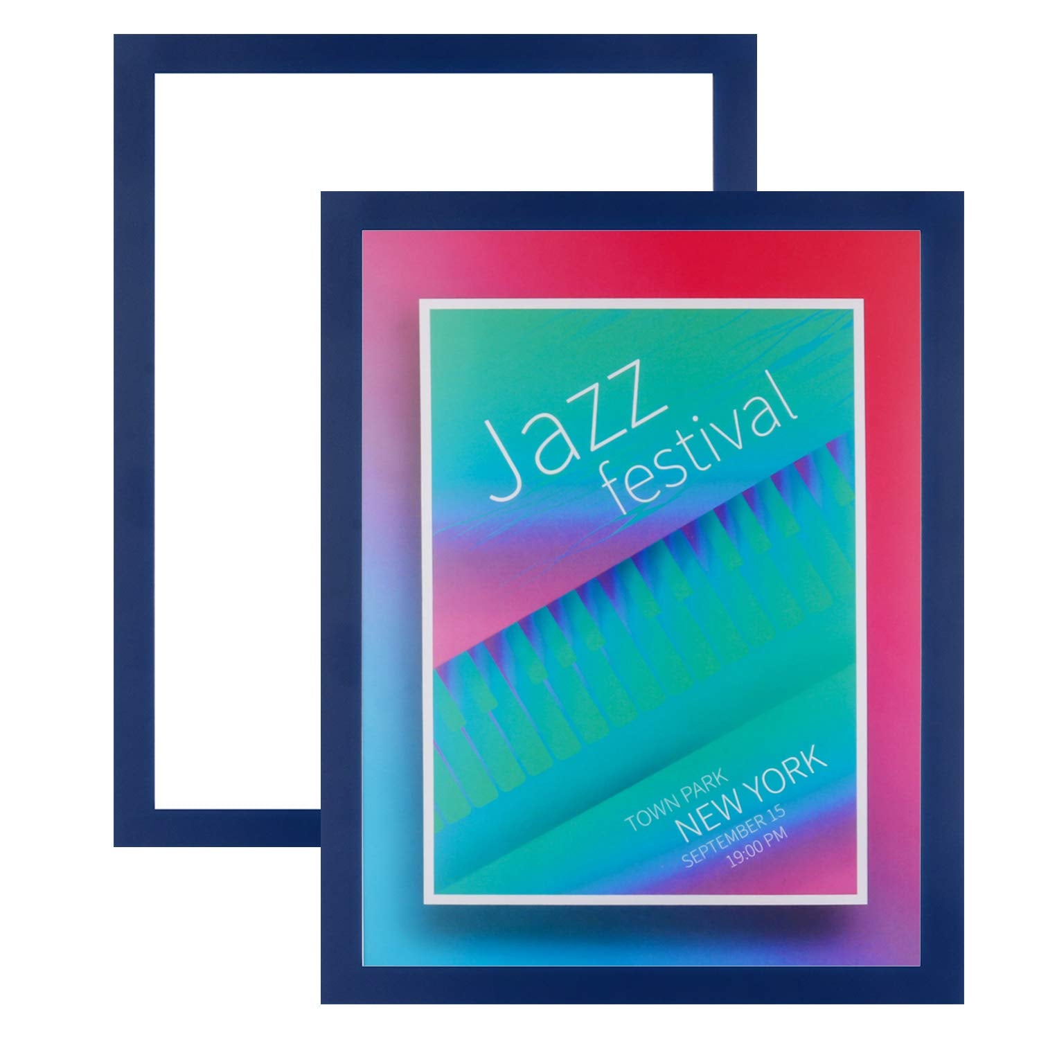 Mfoffice Self-Adhesive Store Sign Holder 8.5X11' - Document Frame, Double Sided, Blue, Pack Of 2