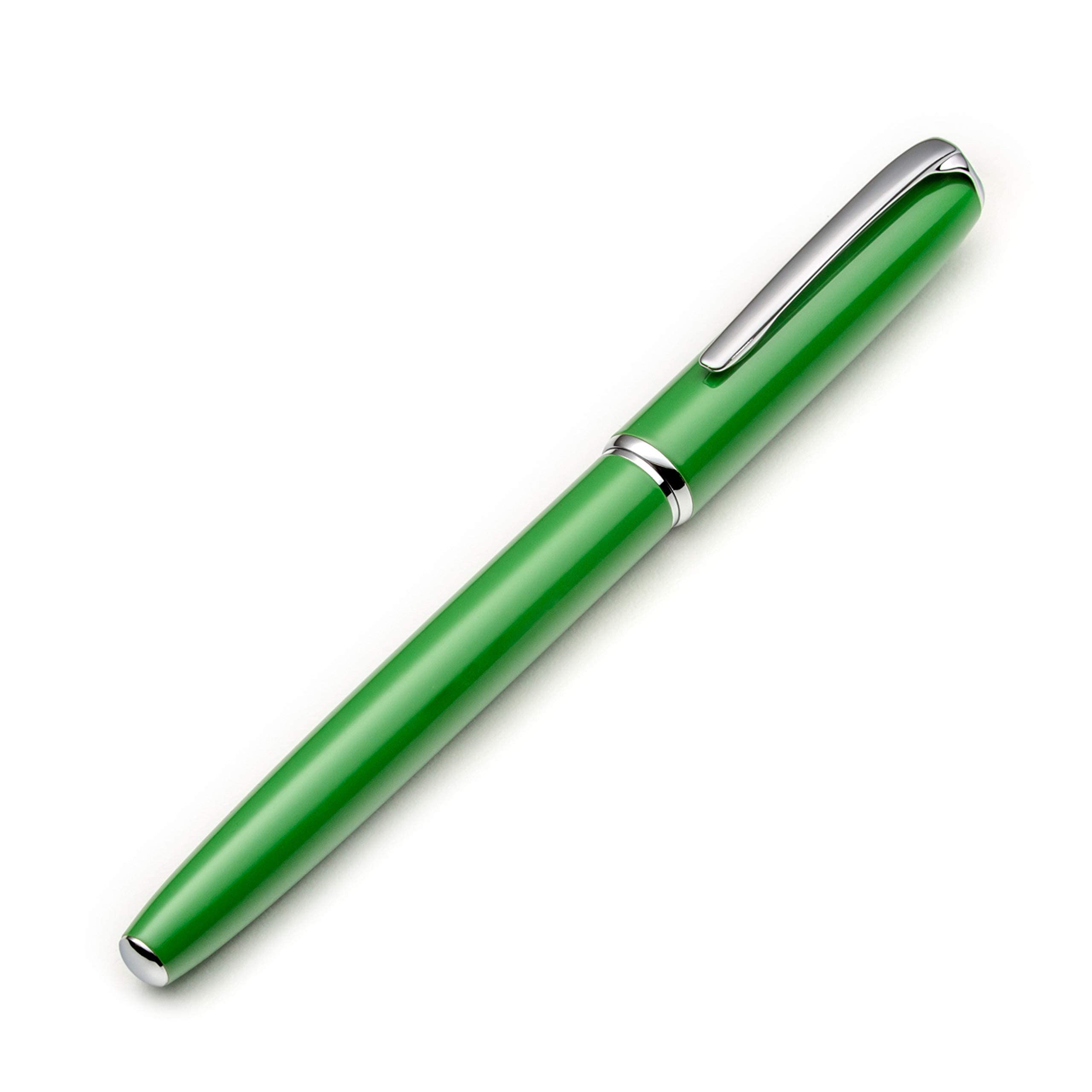 Zenzoi Green Fountain Pen - Beautiful Pen For Women, Men. Smooth Writing Schmidt Fine Nib. Luxury Pen Gift Set, Converter, 2 Ink