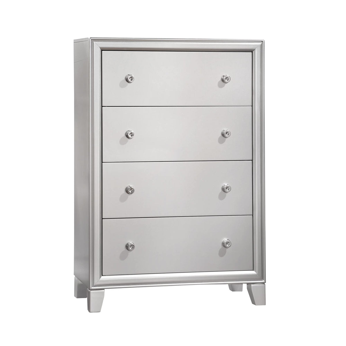 Steve Silver Omni Champagne Finish, 5 Drawers, Glam Style, Ample Storage, Nickel Hardware Chest